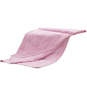 Vhorate Weighted Blanket 48" x 72" 15 lbs Cooling Weighted Throw Ultra Soft Heavy Blankets with Glass Beads - Pink