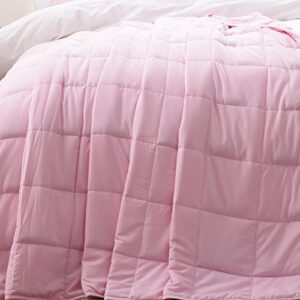 Vhorate Weighted Blanket 48" x 72" 15 lbs Cooling Weighted Throw Ultra Soft Heavy Blankets with Glass Beads - Pink