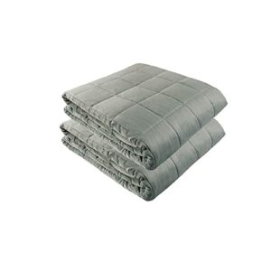 hug bud weighted blankets - 80" x 87" - 25-lbs + 80" x 87" 35-lbs - no cover required - fits queen/king size bed - silky minky grey - premium glass beads - calming stimulation sensory relaxation