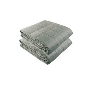 Hug Bud Weighted Blankets - 80" X 87" - 25-lbs + 80" X 87" 35-lbs - No Cover Required - Fits Queen/King Size Bed - Silky Minky Grey - Premium Glass Beads - Calming Stimulation Sensory Relaxation