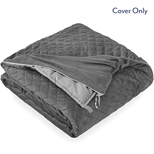 Bare Home Duvet Cover for Weighted Blanket (60"x80") Blanket Cover, Ultra-Soft Minky Removable and Washable, Diamond Pattern (Grey)