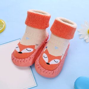 Lykmera Cartoon Printed Socks Shoes for Baby Girl Boy Autumn Winter Toddler Shoes Blat Bottom Non Slip Socks Shoes for Kids (G, 6-12 Months)