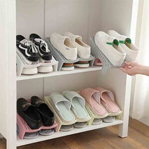 MACIMO Shoe Hanger Footwear Support Rack Space Saving Double Layer Plastic Space Saver Holder (Color : B)