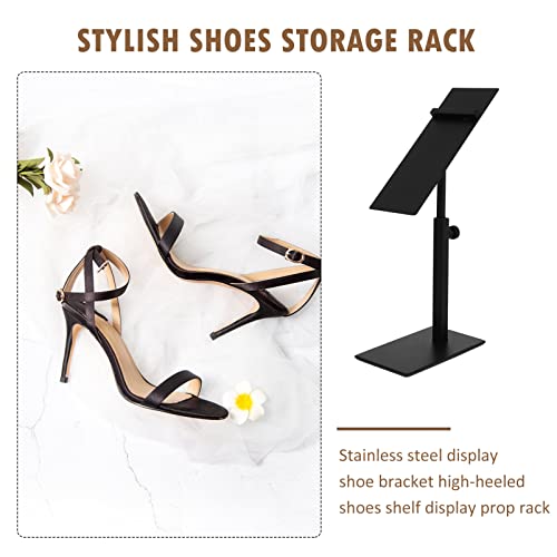 COHEALI Riser Metal Shoes Stainless Clo Simple Stand Womens Deck Display Heel Leather Steel Store Organizer Saver Household for Bracket Portable Holders Slots Holder Stacker Adjustable