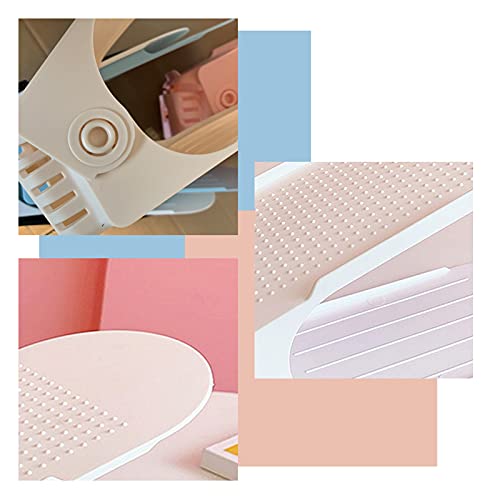 5 Pcs Shoe Slots Space Saver, Double Layer Shoe Slots Organizer, Shoe Stacker with 2 Different Height?4 Colors Available, Durable and Easy to Clean (Pink)