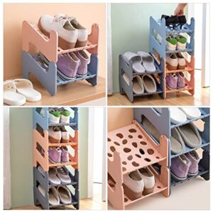 STOBAZA 2 pcs Blue Home Saving Sneaker Plastic Stackable Heels Slots Low Organization Shoe Sandals Space Sneakers Saver Household Cabinet Rack Toy Container Clo for Shelf High
