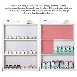 CHICIRIS Shoe Slots, Shoe Stacker Non Slip Double Layer Shoe Space Savers Rack Holder for Closet Organization, 3.9 x 9.8 x 3.1in (Green)