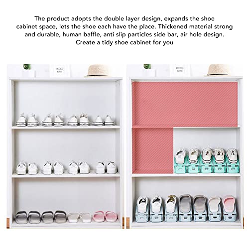 CHICIRIS Shoe Slots, Shoe Stacker Non Slip Double Layer Shoe Space Savers Rack Holder for Closet Organization, 3.9 x 9.8 x 3.1in (Green)