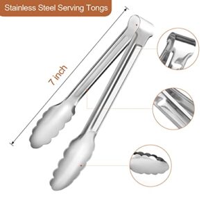 6 Pack Serving Tongs Kitchen Tongs, Buffet Tongs, Stainless Steel Food Tong Serving Tong, small tongs