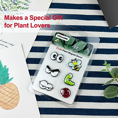 HOMDSG Cute Plant Magnets Eyes for Potted Plants, Plant Safe Magnet Pins Charms, Unique Gifts for Plant Lovers, Indoor Plant Accessories, Set of 6