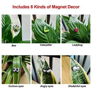 HOMDSG Cute Plant Magnets Eyes for Potted Plants, Plant Safe Magnet Pins Charms, Unique Gifts for Plant Lovers, Indoor Plant Accessories, Set of 6