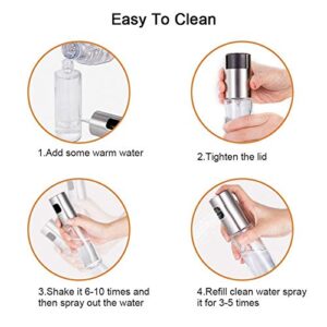 LayYun Olive Oil Sprayer Dispenser for cooking, Food-grade Glass Oil Spray Transparent Vinegar Bottle Oil Dispenser 100ml for BBQ/Making Salad/Baking/Roasting/Grilling/Frying Kitchen