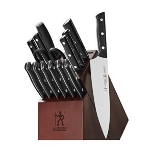henckels dynamic razor-sharp 15-piece knife set with block, german engineered informed by 100+ years of mastery