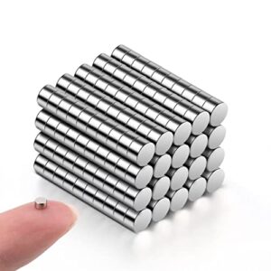 200pcs small magnets, 3x2 mm mini tiny round magnets, micro magnets for crafts, miniatures, refrigerator, whiteboard, nail cutter