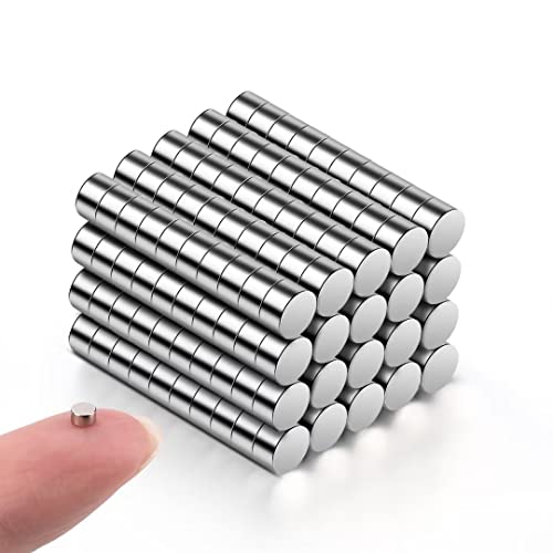 200Pcs Small Magnets, 3x2 mm Mini Tiny Round Magnets, Micro Magnets for Crafts, Miniatures, Refrigerator, Whiteboard, Nail Cutter