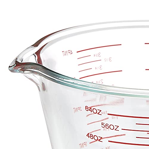AmazonCommercial Glass Measuring Cup, 8 Cup Capacity (2 Liters)