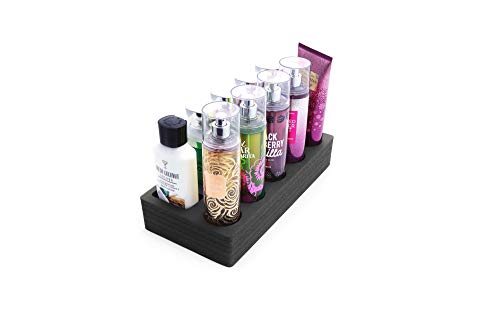 Polar Whale 2 Lotion and Body Spray Stand Organizers Tray Washable Waterproof Insert for Home Bathroom Bedroom Office 6 x 9.75 x 2 Inches 10 Slots Black 2pc Pair Set
