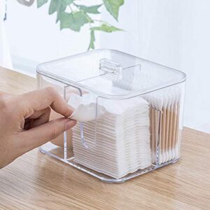 Poeland Cotton Pads Holder Cotton Swab Balls Holder Organizer Cosmetic Pads Container Flossers Box Case