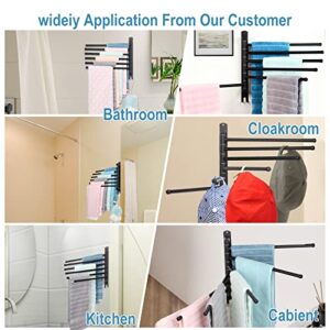 SCDGRW Swivel Towel bar Stainless Steel Bathroom Swing Towel Rack with Hook- Wall Mounted Towel Holder Storage Organizer for Bathroom Kitchen