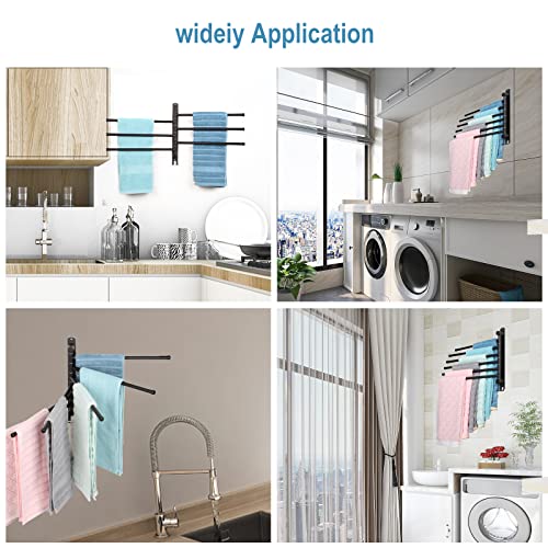 SCDGRW Swivel Towel bar Stainless Steel Bathroom Swing Towel Rack with Hook- Wall Mounted Towel Holder Storage Organizer for Bathroom Kitchen