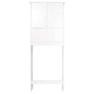 Two-Door Toilet lid Cabinet with Adjustable Shelves (Color : White)