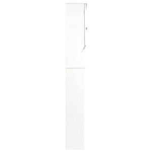 Two-Door Toilet lid Cabinet with Adjustable Shelves (Color : White)