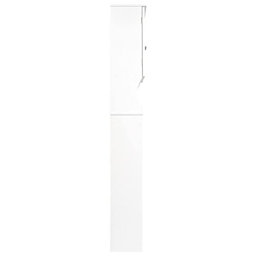 Two-Door Toilet lid Cabinet with Adjustable Shelves (Color : White)