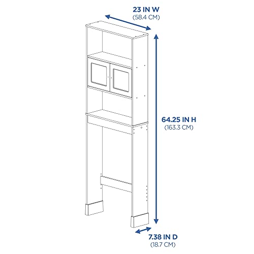 MIHAL Espresso 23" W Bathroom Space Saver, 3 Shelves, Over The Toilet Cabinet