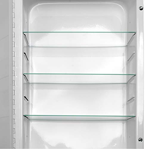 Head West 6297 Metro Beaded Medicine Cabinet, Recess Mount | 3 Adjustable Glass Shelves, Stainless Steel Frame, Installation Freedom with Door Swinging Left or Right, 16" x 26", White and Silver