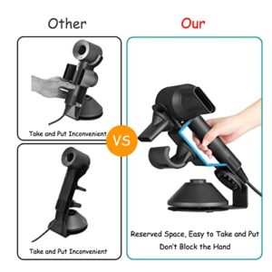 Dyson Hair Dryer Holder, Dyson Hair Dryer Stand, Holds 5 Hair Dryer Accessories, Magnetic Design, Silicone Protection, Rubber Base doesn't Move Around, Hair Dryer Bracket for Dyson Supersonic, Only Holder Black