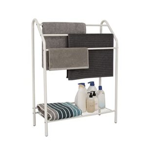 3 bar towel rack w/shelf for bathroom and kitchen, white