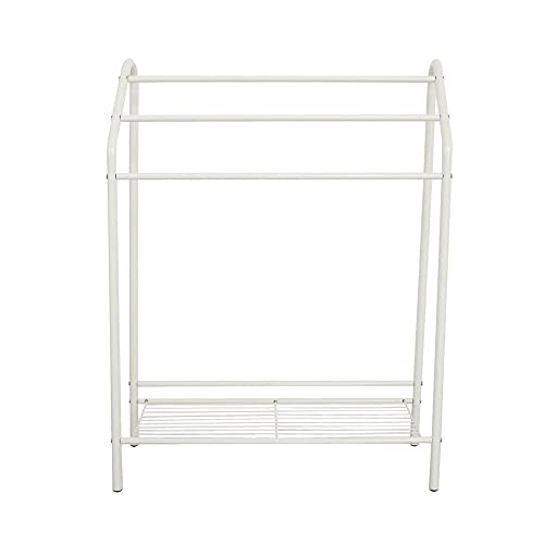 3 Bar Towel Rack w/Shelf for Bathroom and Kitchen, White