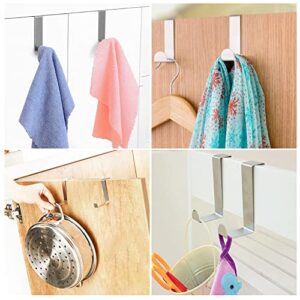 6 Pieces Stainless Steel Single Hook Baseball Caps Rack for Door Mounted Waterproof Stick on Hooks Strong & Durable Towel Rack Organizer Holder Racks