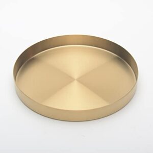 gold round trays, stainless steel metal serving tray, home decorative bathroom vanity counter top organization storage tray for jewelry/ cosmetic/ kitchen tableware