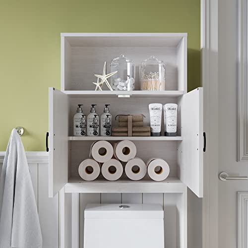 ODIKA Over The Toilet Storage Cabinet, Bathroom Shelves Over Toilet, Bathroom Storage Cabinet Organizer, Light Grey Wood Grain