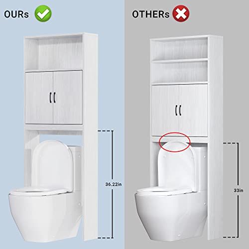 ODIKA Over The Toilet Storage Cabinet, Bathroom Shelves Over Toilet, Bathroom Storage Cabinet Organizer, Light Grey Wood Grain