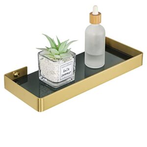alise glass shelf bathroom shelves wall mount 12 inch,gdl3300-g sus 304 stainless steel brushed gold finish