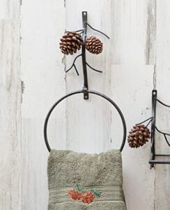 black forest decor woodland pinecone towel ring