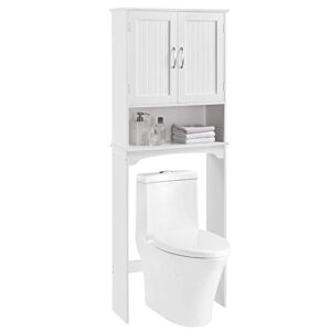 outew 9" width wooden over the toilet bathroom storage cabinets with door,good helper for storage, suitable for toilet toilets (color : white)