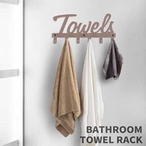 Livelab Towel Rack, Bathroom Towel Racks, 6 Hooks Bronze Towel Holder for Bathroom Wall Mounted Space Saving, Waterproof Rustproof Easy Install Towel Hanger to Hang Your Towels, Robes, Clothing