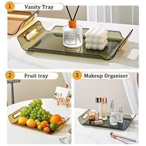 ANFENGLOU Bathroom Vanity Tray, Acrylic Bathroom Counter Organizer for Candle,Lotion Bottle, Cosmetics Perfume Organizer Skincare Organizers for Dresser (Clear)