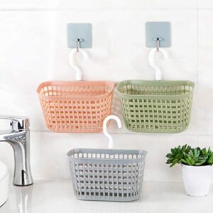 TOPBATHY Plastic Hanging Shower Caddy Kitchen Bathroom Storage Basket with Rotatable Hook