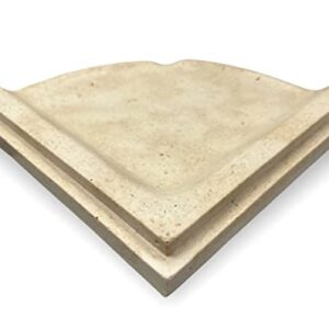 Tenedos Premium Quality Classic Cream Travertine Resin Corner Shelf