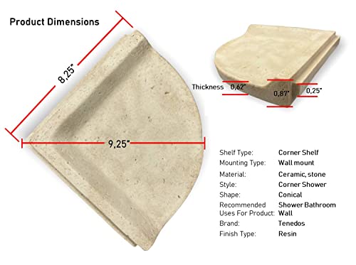 Tenedos Premium Quality Classic Cream Travertine Resin Corner Shelf