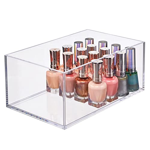 mDesign Small Bathroom Storage Organizer Bin for Soap, Body Wash, Shampoo, Lotion, Conditioner, Hand Towels, Hair Accessories, Body Spray, Mouthwash - Prism Collection - 6 Pack - Clear