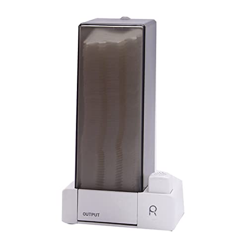 Automatic Cotton Pad Holder Plastic Cosmetic Pads Dispenser Makeup Cotton Press Out Square Container for Vanity Storage and Organizer (Grey) (FG-01)