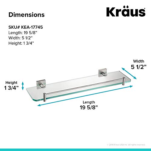 Kraus Ventus Bathroom Shelf, Brushed Nickel Finish, KEA-17745BN