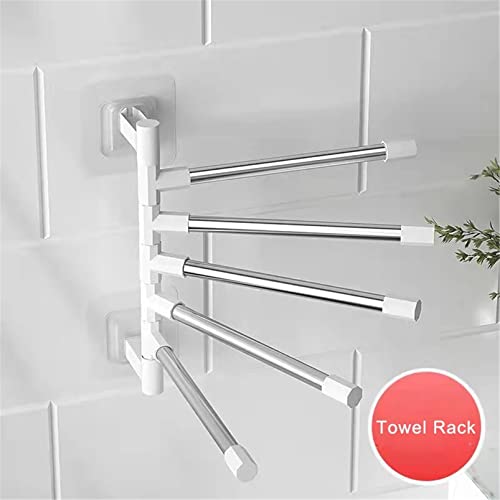 ZOBRO Swivel Towel Rail Towel Holder Rack with 2/3/4/6 Swing Bars Space Saving Wall-Mounted Swing Towel Storage Organizer for Kitchen Bathroom Toilet,2 Bar