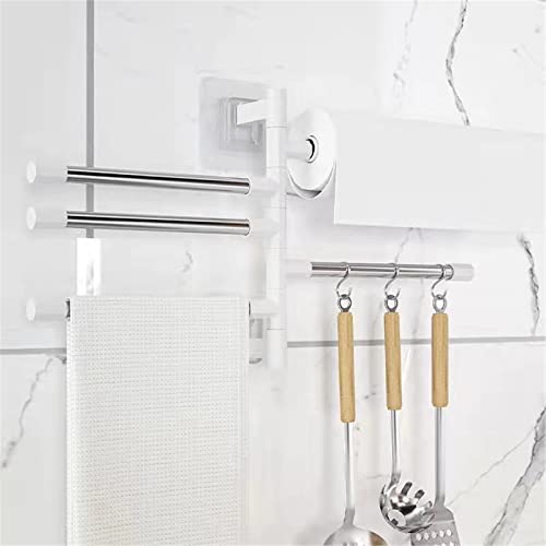 ZOBRO Swivel Towel Rail Towel Holder Rack with 2/3/4/6 Swing Bars Space Saving Wall-Mounted Swing Towel Storage Organizer for Kitchen Bathroom Toilet,2 Bar