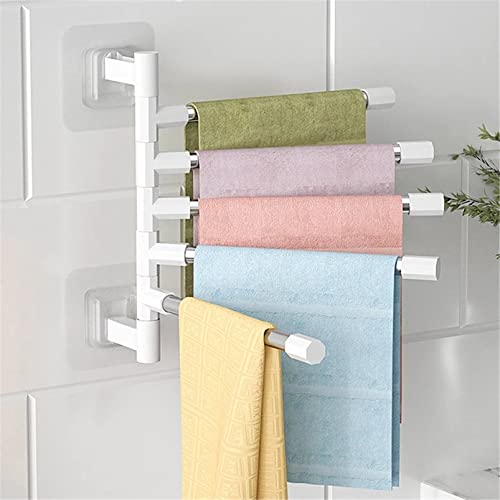 ZOBRO Swivel Towel Rail Towel Holder Rack with 2/3/4/6 Swing Bars Space Saving Wall-Mounted Swing Towel Storage Organizer for Kitchen Bathroom Toilet,2 Bar